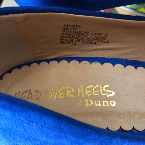Dune head over heels 7 round toe cobalt blue pump - Picture 4 of 5